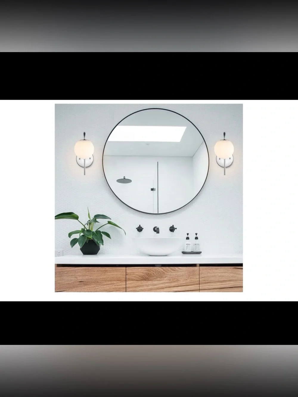 Mid Century Modern Globe Wall Sconce Set of 2 – Chrome Vanity Light